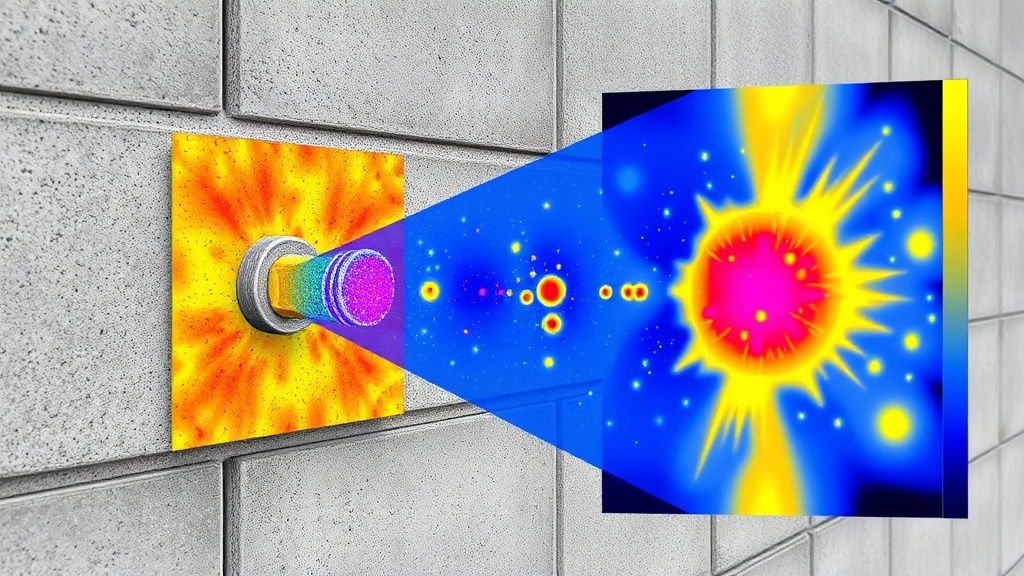 실제 콘크리트 벽체에서 진행되는 앵커볼트 인발 하중 테스트와 응력 분포 측정 장면